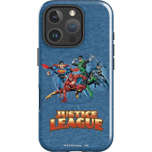 Justice League Action Pose Charcaters iPhone 16 Pro Magsafe Impact Case